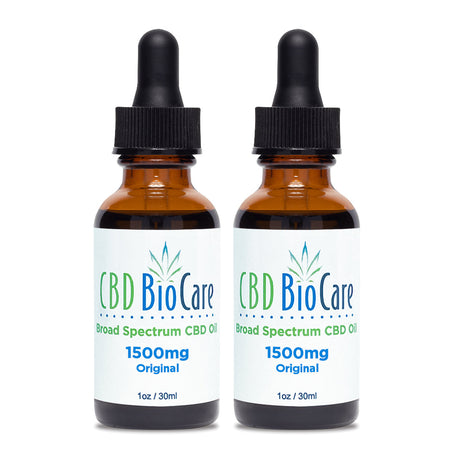 1500mg Broad Spectrum CBD Oil 2-Pack — two THC-free bottles