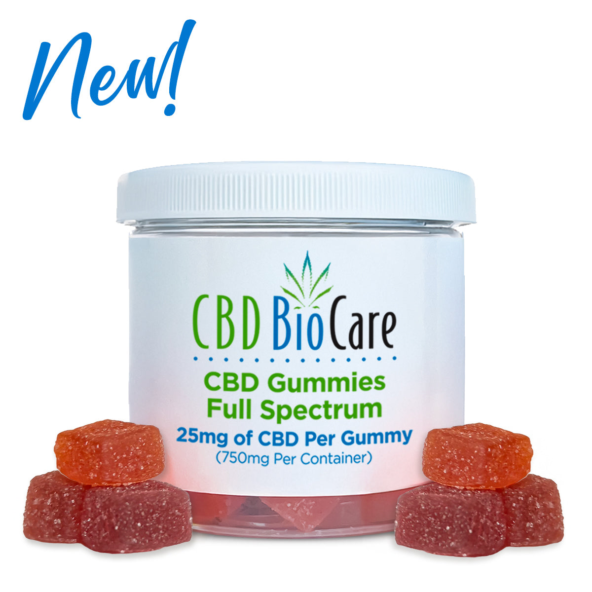CBD BioCare All-Natural Gummies - Organic CBD-infused fruit-flavored gummy supplements in resealable pouch, made with natural ingredients and no artificial colors or flavors for daily wellness support