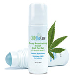 CBD BioCare Roll-On Pain Relief - Portable CBD topical applicator with rollerball tip for precise, mess-free application of hemp extract to sore muscles and joints